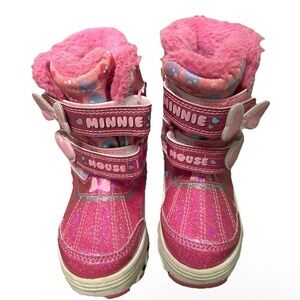 Toddler Girl Minnie Mouse Pink Winter Boots Size 7